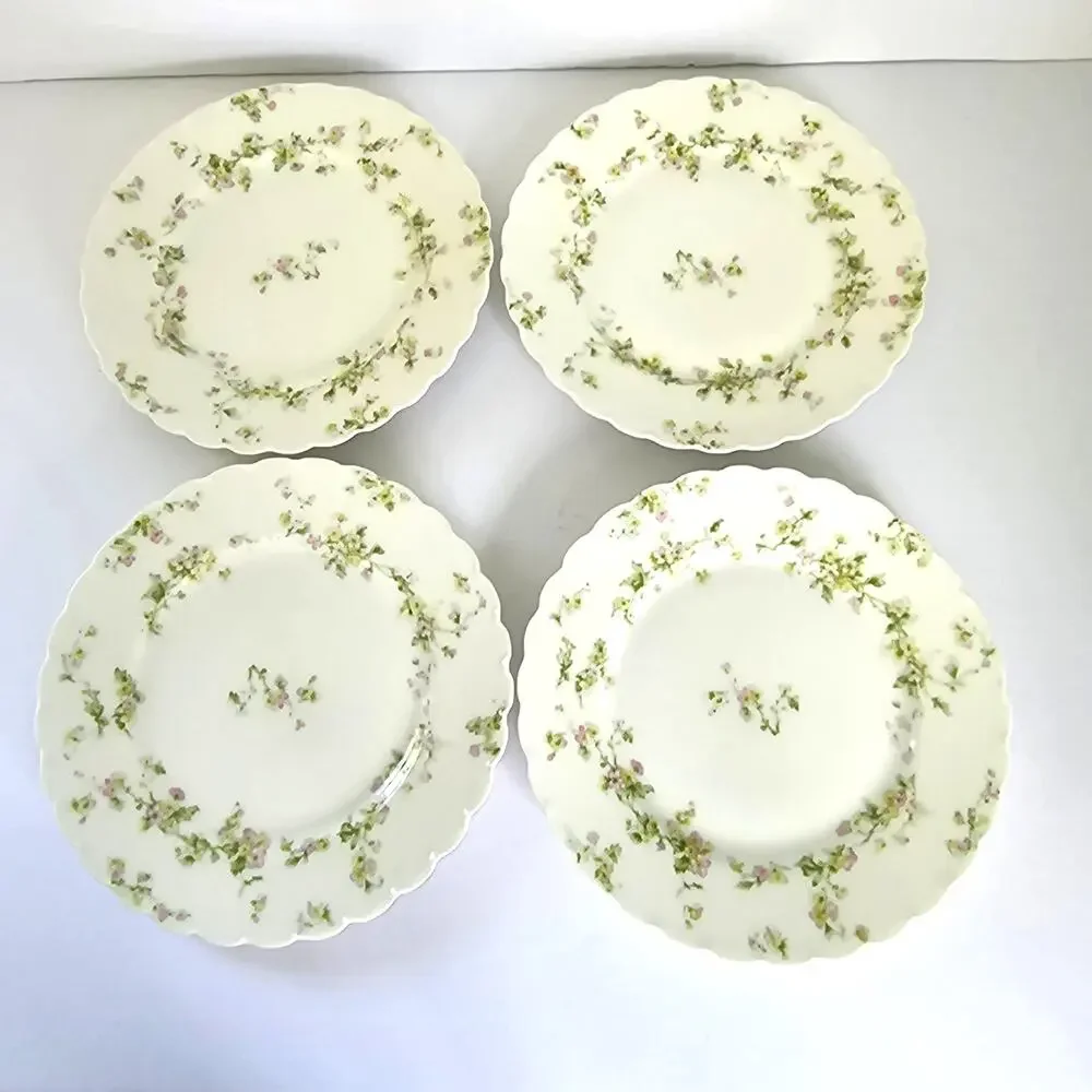 Vintage Haviland Limoges Bread Plate Pink Yellow Floral Cottagecore Set of 4
